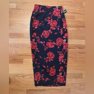 NWT vintage skirt with red floral print